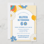 Bloemen Retro Vinyl 60e 70e Volwassen Verjaardag G Kaart (Voorkant)