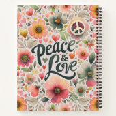 Bloemen Retro Vrede & Liefde Notitieboek (Achterkant)