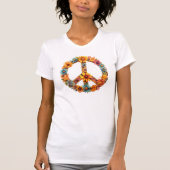 Bloemen Retro Vredesbord T-shirt (Voorkant)