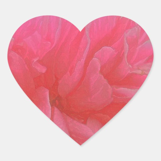 Bloemen Rhapsody In Magenta en Rood Hart Sticker (Voorkant)