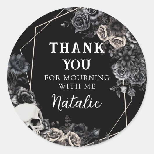 Bloemen RIP Twenties 30ste verjaardag Ronde Sticker (Voorkant)