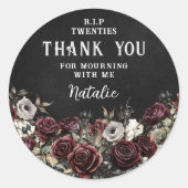 Bloemen RIP Twenties 30ste verjaardag Sticker (Voorkant)