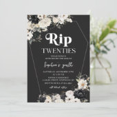 Bloemen RIP Twenties 30ste verjaardag Uitnodiging (Staand voorkant)
