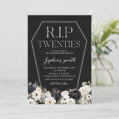 Bloemen RIP Twenties 30ste verjaardag Uitnodiging (Staand voorkant)