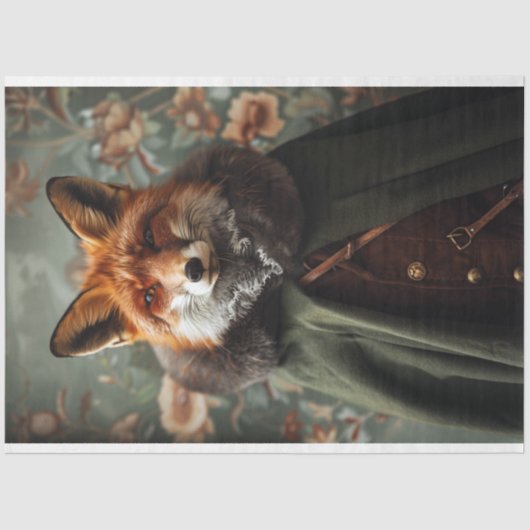 Bloemen Robin Hood Fox Decoupage Tissuepapier (Voorkant)