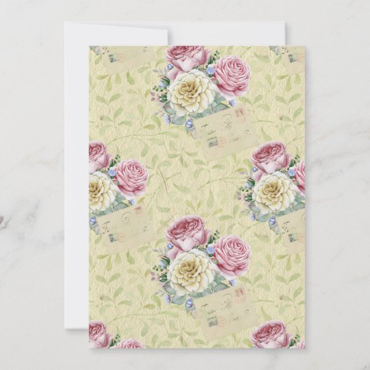  Bloemen Rocking Horse Baby shower per post Kaart (Achterkant)