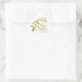 Bloemen rockrose wit goud groen bruiloft sticker (Tas)