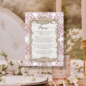 Bloemen  Rococo Barok Roze Wit Goud Menu