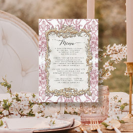 Bloemen Rococo Barok Roze Wit Goud Menu