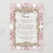 Bloemen  Rococo Barok Roze Wit Goud Menu (Voorkant)