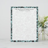 Bloemen Rococo bruiloft, briefhoofd Sjabloon (Staand voorkant)