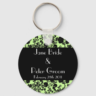 Bloemen Rococo Huwelijk, souvenir sleutelhanger