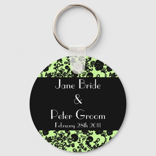 Bloemen Rococo Huwelijk, souvenir sleutelhanger (Voorkant)