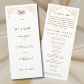 Bloemen Rococo Vintage Trouwprogramma Programmakaart