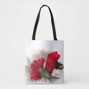 Bloemen Rode Anjer Tuin Bloemen Canvas tas