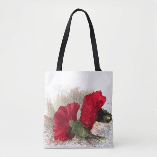 Bloemen Rode Anjer Tuin Bloemen Canvas tas (Voorkant)