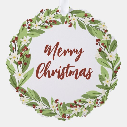 Bloemen rode bessen groen krans tot van ornament kaart (Achterkant)