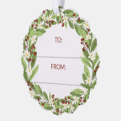 Bloemen rode bessen groen krans tot van ornament kaart (Links)