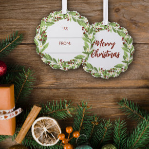 Bloemen rode bessen groen krans tot van ornament kaart