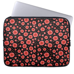 Bloemen Rode Bloemen Patroon-23321 Laptop Sleeve
