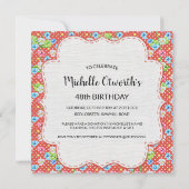  Bloemen & Rode Fietsverrassing Verjaardagsfeest Kaart (Achterkant)