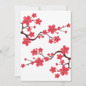 Bloemen Rode Kersenbloesem Sakura 16e verjaardag Kaart (Achterkant)