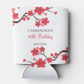 Bloemen Rode Kersenbloesem Sakura Verjaardag Blikjeskoeler (Achterkant)