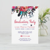 Bloemen rode marine boeket FOTO afstudeerfeest Kaart (Staand voorkant)