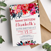 Bloemen rode marine boho pioenroos bloemen zoete z kaart
