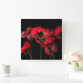 Bloemen | Rode papaver Vierkante Klok (Huis)