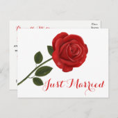 Bloemen Rode Roos Bloem - Huwelijksfeest Uitnodiging Briefkaart (Voorkant / Achterkant)