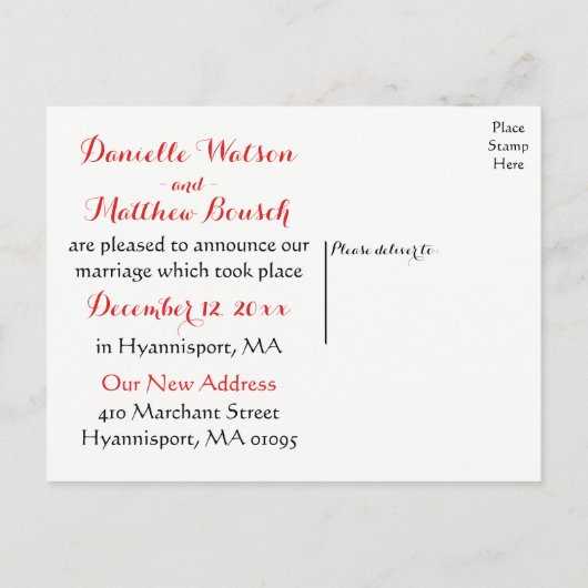 Bloemen Rode Roos Bloem - Huwelijksfeest Uitnodiging Briefkaart (Achterkant)