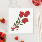 Bloemen Rode Roos Bloemen Huwelijk, Bruidsfeest Servet (Insitu)