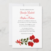 Bloemen Rode Roos Bloemen Huwelijksuitnodiging Kaart (Voorkant)