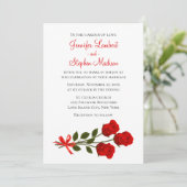 Bloemen Rode Roos Bloemen Huwelijksuitnodiging Kaart (Staand voorkant)