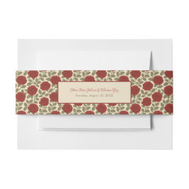  Bloemen Rode Roos Romantische bruiloft Uitnodigingen Wikkel