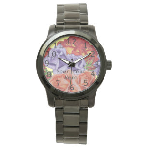 bloemen rode rozen en bloesems met roos bloem horloge
