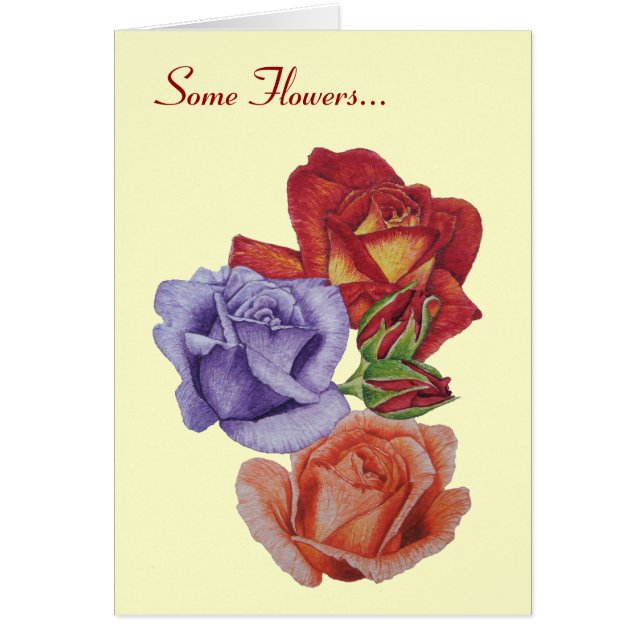 bloemen rode rozen en knoppen voor moeder (Voorkant)