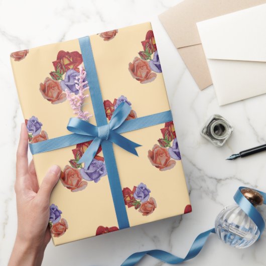 bloemen rode rozen en rozen bloemen bloemen cadeaupapier (Geschenken)