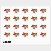 bloemen rode rozen en rozen bloemen bloemen hart sticker (Vel)