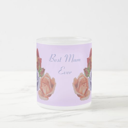 bloemen rode rozen en rozen bloemen bloemen matglas koffiemok (Center)