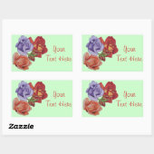 bloemen rode rozen en rozen bloemen bloemen rechthoekige sticker (Vel)