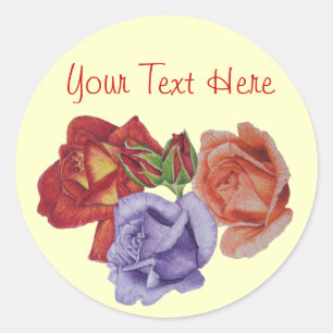 bloemen rode rozen en rozen bloemen bloemen ronde sticker