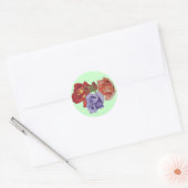 bloemen rode rozen en rozen bloemen bloemen ronde sticker (Envelop)