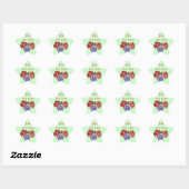 bloemen rode rozen en rozen bloemen bloemen ster sticker (Vel)