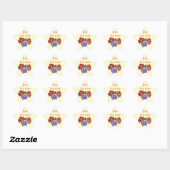 bloemen rode rozen en rozen bloemen bloemen ster sticker (Vel)