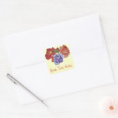 bloemen rode rozen en rozen bloemen bloemen vierkante sticker (Envelop)