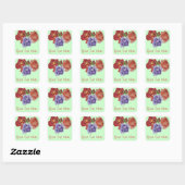 bloemen rode rozen en rozen bloemen bloemen vierkante sticker (Vel)