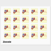 bloemen rode rozen en rozen bloemperken vierkante sticker (Vel)