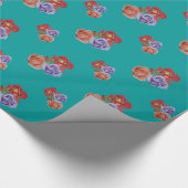 bloemen rode rozen en rozen buisjes bloem cadeaupapier (Hoek)